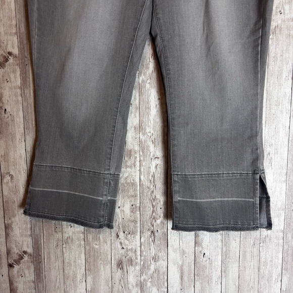 Isaac Mizrahi Live! Gray True Denim Crop Jeans with Cuff Detail - Picture 3 of 8